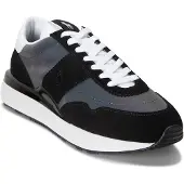 Ralph Lauren Ftw for man. 809913346002 Train 89 Panel Black Leather Sneakers (47), Flat, Laces, Casual