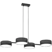 Emibig Hengelampe Drumz 4, svart, stoff/stål, lengde 80 cm, E14