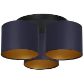Luminex Taklampe Soho sylindrisk, 3 lyskilder blå/gull