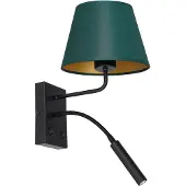 Luminex Vegglampe Soho, konisk, leselampe, grønn/gull