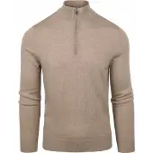 Suitable Merino Half Zip Genser Beige Størrelse