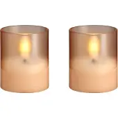 Moods & More LED-glasslys i champagne Ø 4,7 cm x H 5,7 cm – 2 stk