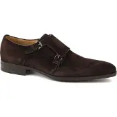 Giorgio Armani Amalfi Sko Monk Strap Semsket Brun Størrelse