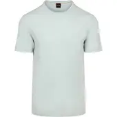 BOSS for man. 50508243 Turquoise Logo Knitted T-shirt (M), Casual, Cotton, Short sleeve
