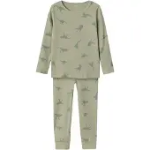 Name it Pysjamas - Noos - NmmNightset - Rib - Agave Green - - 3-4 år (98-104) - 2-delt nattøy