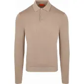 Suitable Kompakt Bomullspoloskjorte Beige Størrelse