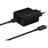 Samsung USB-C hurtigreiselader med kabel EP-TA845EBE / EP-DW767JBE - 45W - Bulk - Svart