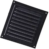 DUKA Ventilation Jalousirist med insektnet 200x200 mm, sort, MVM