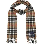 Suitable Skjerf i Merinoull Rutet Beige Flerfarget