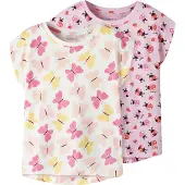 Name It Mini T-skjorte - 2-pack - NmfVigga - Bright White/Pirouette - - 2 år (92) - T-skjorte