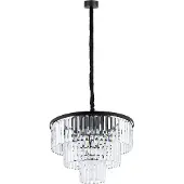 Euluna Hengelampe Cristal, gjennomsiktig/svart, Ø 56 cm