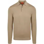 Suitable Kompaktes Baumwoll-Poloshirt Taupe Brun Beige Størrelse