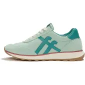 FitFlop for woman. A5P-E09 Trainers Retro-Q Fabric green (37), Flat, Laces, Casual