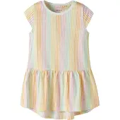 Name it Kjole - NmfVigga - Bright White/Cool Stripe - - 6 år (116) - Kjole