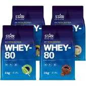 Star Nutrition Mix&Match: 4 x Whey-80 Myseprotein 1 kg