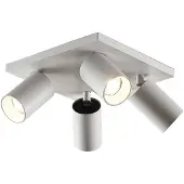Arcchio spotlight Brinja, hvit, kantet, Ø 6 cm, 4 lyskilder, GU10