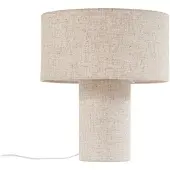 LINDBY bordlampe Elfie, Ø 35 cm, beige, lin, E27