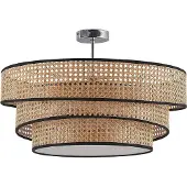 LUCANDE Elowen taklampe, Ø 56 cm, rotting, bambus