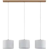 LINDBY hengelampe Imarin, 3 lyskilder, hvit, tekstil, 100 cm