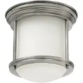Quintiesse Hadrian Mini utendørs taklampe, antikk nikkel/opalhvit