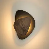 Sigma LED-vegglampe Pedra, svart/wenge, stål, tre, 3 000 K