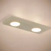 Sigma Taklampe Hero, gråbeige, 2 lyskilder, 35 x 12 cm, metall, GX53