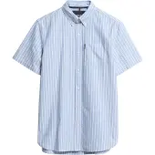 Superdry for man. M4010944A Blue short sleeve oxford shirt (XL), Casual, Cotton