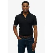Superdry for man. M1110441A Navy Texture Polo (XL), Casual, Cotton, Short sleeve