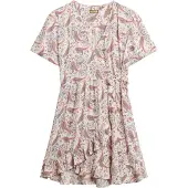 Superdry Printed Mini Wrap Kort Ermet Kort Kjole