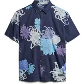 Superdry for man. M4010353A Hawaiian shirt navy (L), Casual, Modal, Short sleeve