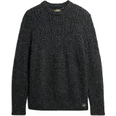 Superdry for man. M6110638A Braided knitted jumper Jacob dark grey (XXL), Casual, Acrylic, Sustainable