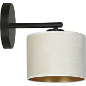 Emibig Vegglampe Jari stoffskjerm, hvit-gull