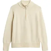 Superdry for woman. W6110625A Half-zip Classic beige sweater (L), Casual, Cotton