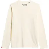 Superdry for man. M6010879A Off-white Classic Essential T-shirt (XXL), Casual, Cotton, Long sleeve