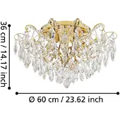 Stars of Light taklampe Fenoullet, messing, Ø 60 cm