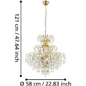 Stars of Light -lysekrone Fenoullet, messing, Ø 58 cm