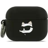 Karl Lagerfeld AirPods Pro 3 Choupette Head 3D-etui i silikon - svart