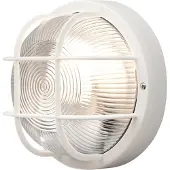Konstsmide Elmas utendørs vegglampe rund, hvit