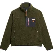 Superdry for woman. W2012343A Vintage Retro half-zip fleece green (XS), Casual, Polyester