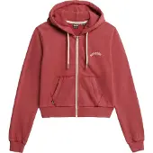 Superdry for woman. W2012286A Sweatshirt Essential Logo Cropped Ziphood burgundy (XS), Casual, Cotton