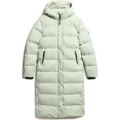 Superdry for woman. W5011738A Long quilted jacket in microfibre green (S), Casual, Recycled Polister, Sustainable