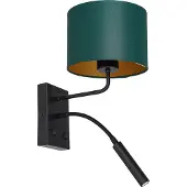 Luminex Vegglampe Soho, sylindrisk, leselampe grønn/gull