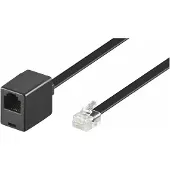 Microconnect Modular Straight - Telefonkabel - RJ-12 (hann) til RJ-12 (hunn) - 3 m - svart