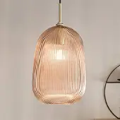 LUCE Design Hengelampe DUKE, ravfarget, Ø 21 cm, glass