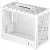 DeepCool CH160 PLUS WH - Micro-ATX - micro ATX - sidepanel med vindu (herdet glass) - ingen strømforsyning (SFX / SFX-L) - hvit - USB/lyd