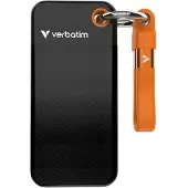 Verbatim Pocket - SSD - 2 TB - nøkkelring med kabelfestet - ekstern (bærbar) - M.2 - USB 3.2 Gen 2 (USB-C kontakt) - svart / oransje