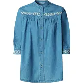 Pepe Jeans for woman. PL3051432 Livia Embroidered denim blue shirt (L), Casual, Cotton, Long sleeve