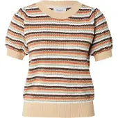 Pepe Jeans for woman. PL7000139 Kamia Lurex beige jumper (S), Casual, Cotton, Short sleeve