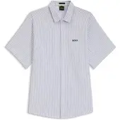 BOSS for man. 50565851 Dymova gray shirt (M), Casual, Grey, Cotton, Short sleeve