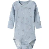 Name it Body I/e - Rib - Bomull/Modal - NbmHobbit - Blue Tåke - - 74 - Langermet Body